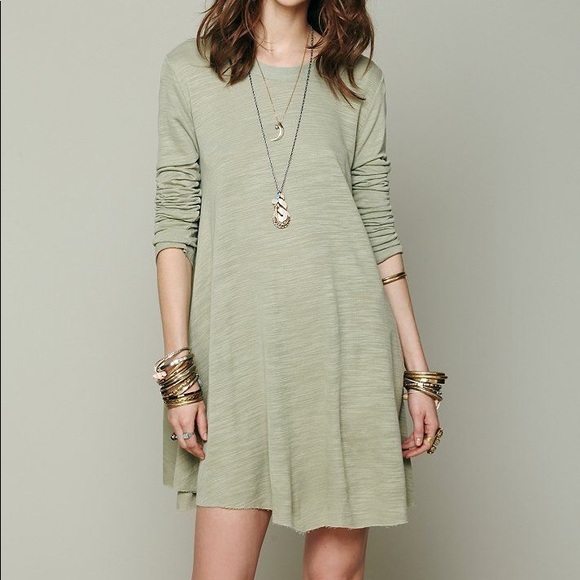 Free People Swing Dress Olive Green Small - Picture 5 of 5